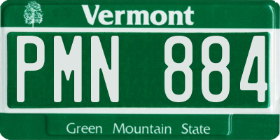 VT license plate PMN884