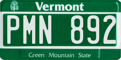 VT license plate PMN892