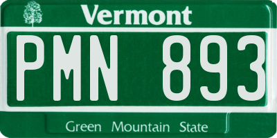VT license plate PMN893