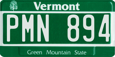 VT license plate PMN894
