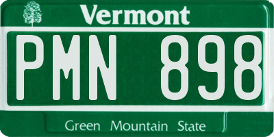 VT license plate PMN898