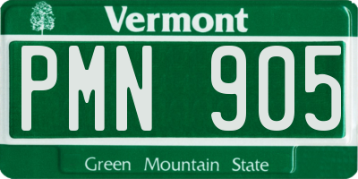 VT license plate PMN905