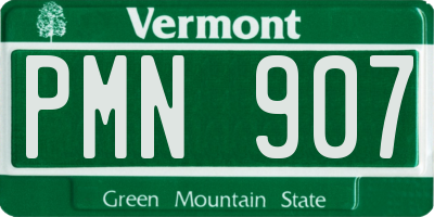 VT license plate PMN907