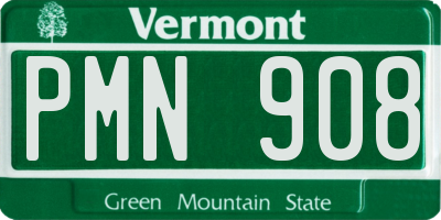 VT license plate PMN908