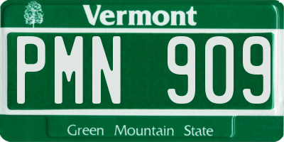 VT license plate PMN909