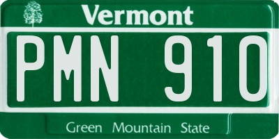 VT license plate PMN910