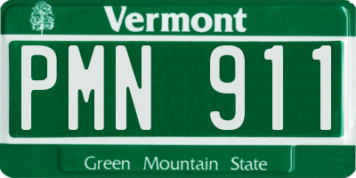 VT license plate PMN911