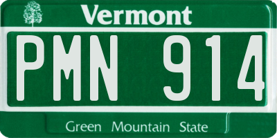 VT license plate PMN914