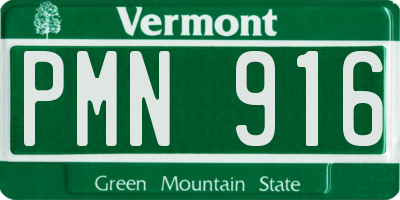 VT license plate PMN916