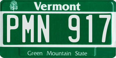 VT license plate PMN917