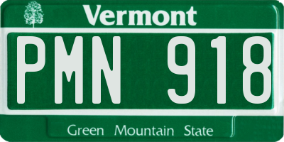 VT license plate PMN918