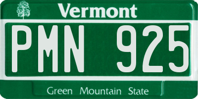 VT license plate PMN925