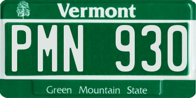 VT license plate PMN930