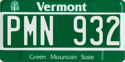 VT license plate PMN932