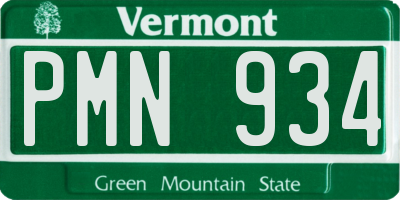 VT license plate PMN934