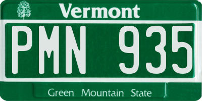 VT license plate PMN935