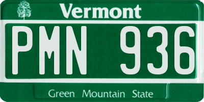 VT license plate PMN936