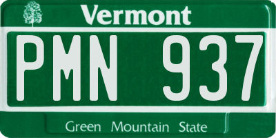 VT license plate PMN937