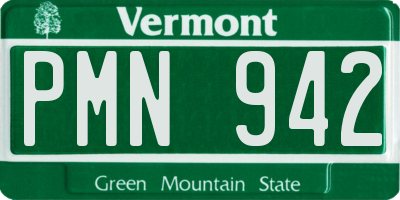 VT license plate PMN942
