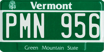 VT license plate PMN956