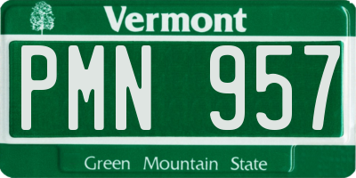 VT license plate PMN957