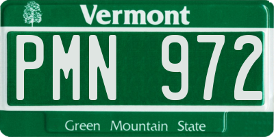 VT license plate PMN972