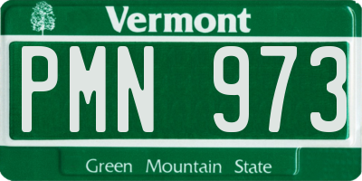 VT license plate PMN973