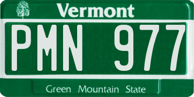 VT license plate PMN977