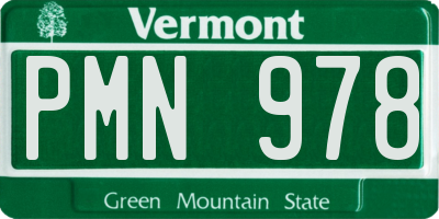 VT license plate PMN978