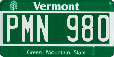 VT license plate PMN980