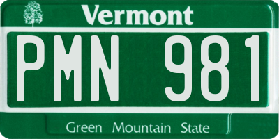 VT license plate PMN981