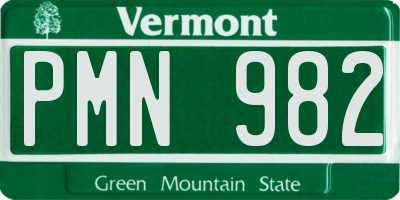 VT license plate PMN982