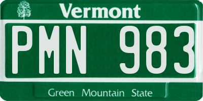 VT license plate PMN983