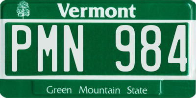 VT license plate PMN984