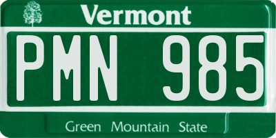 VT license plate PMN985