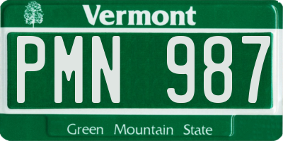 VT license plate PMN987