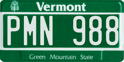 VT license plate PMN988