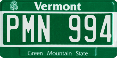VT license plate PMN994