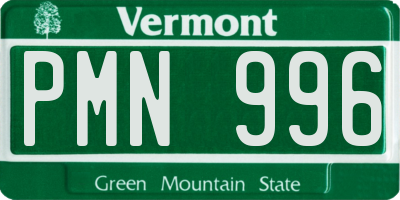 VT license plate PMN996