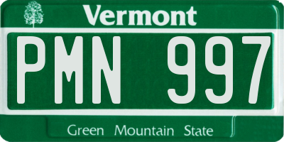 VT license plate PMN997