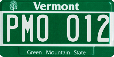 VT license plate PMO012
