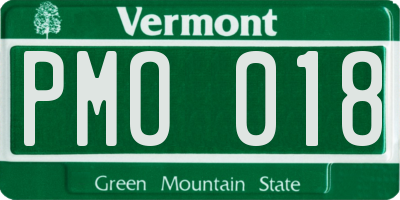 VT license plate PMO018