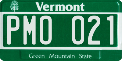 VT license plate PMO021
