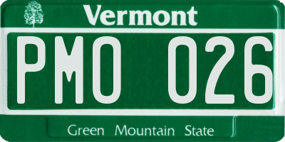 VT license plate PMO026
