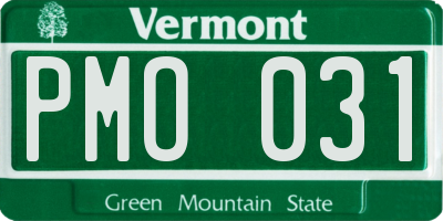 VT license plate PMO031