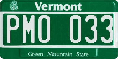VT license plate PMO033