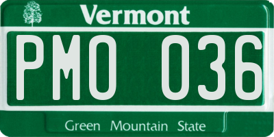 VT license plate PMO036
