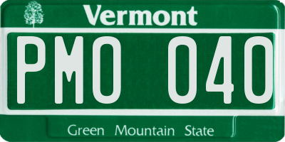 VT license plate PMO040