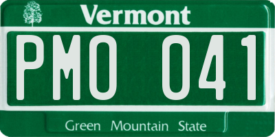VT license plate PMO041
