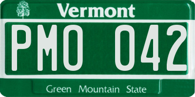 VT license plate PMO042
